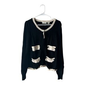 Anthropologie Sleeping On Snow 100% Wool Full-Zip Cardigan Sweater‎ Size Medium
